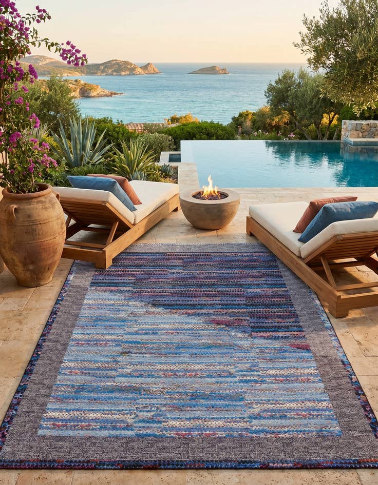 Detail image of 9' x 12' Easy-Clean Modern Indoor / Outdoor Rug