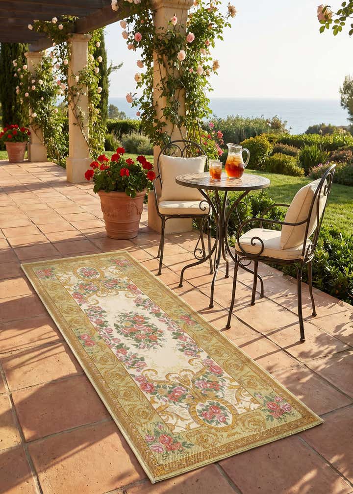 2' x 5' Easy-Clean Traditional Indoor / Outdoor Runner Rug