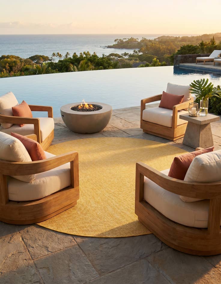 Detail image of 10' 8 x 10' 8 Easy-Clean Solid Indoor / Outdoor Round Rug