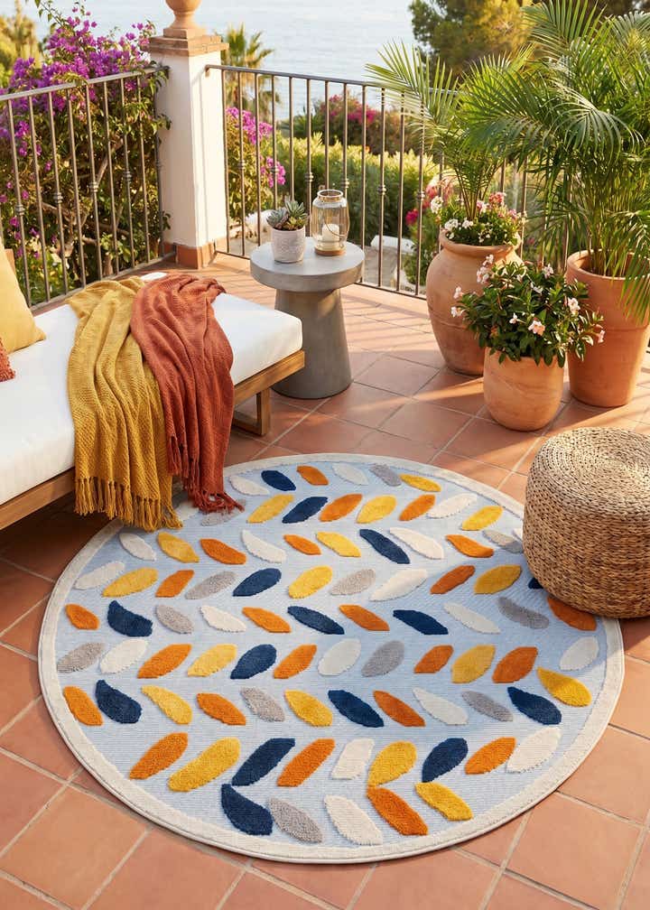 5' 3 x 5' 3 Easy-Clean Aruba Indoor / Outdoor Round Rug