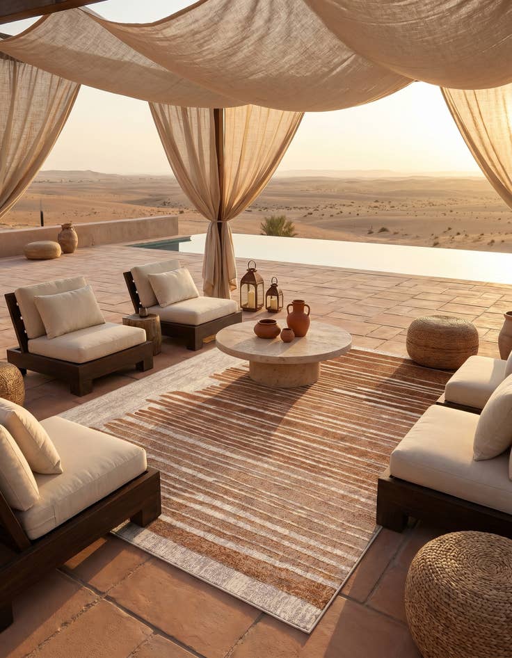 Detail image of 5' x 8' Easy-Clean Modern Indoor / Outdoor Rug