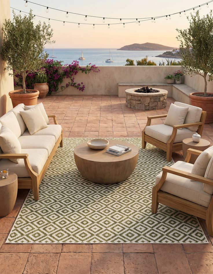 Detail image of 5' 3 x 8' Easy-Clean Jill Zarin Costa Rica Indoor / Outdoor Rug