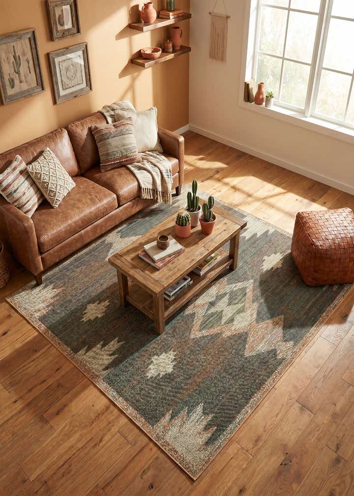 7' 10 x 7' 10 Easy-Clean Baja Indoor / Outdoor Square Rug