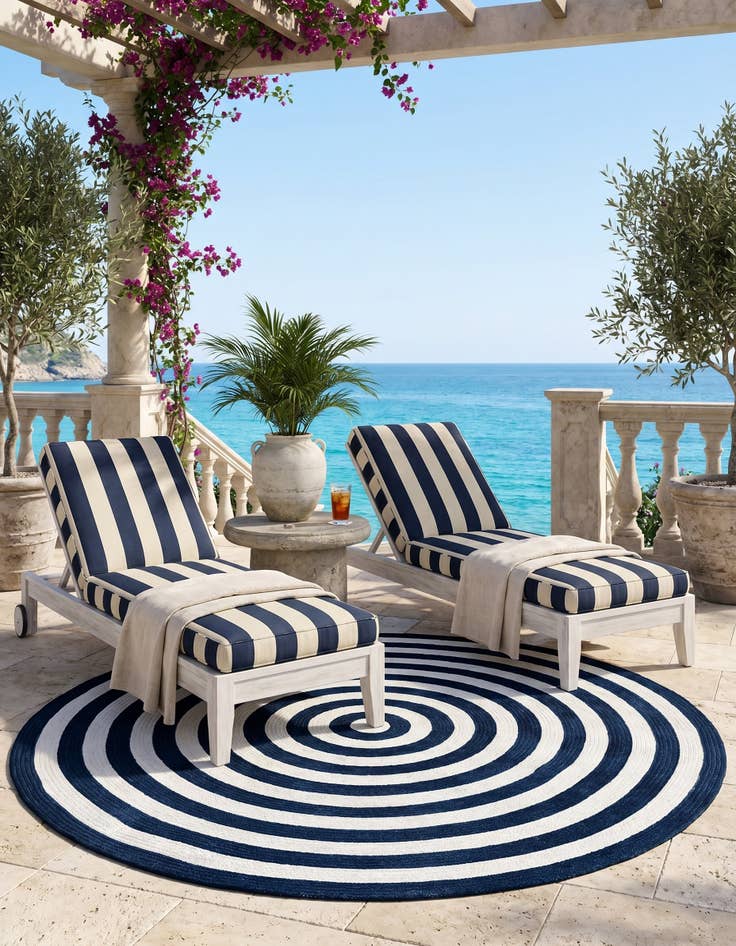 Detail image of 5' 3 x 5' 3 Easy-Clean Eco Verse Washable Indoor / Outdoor Round Rug