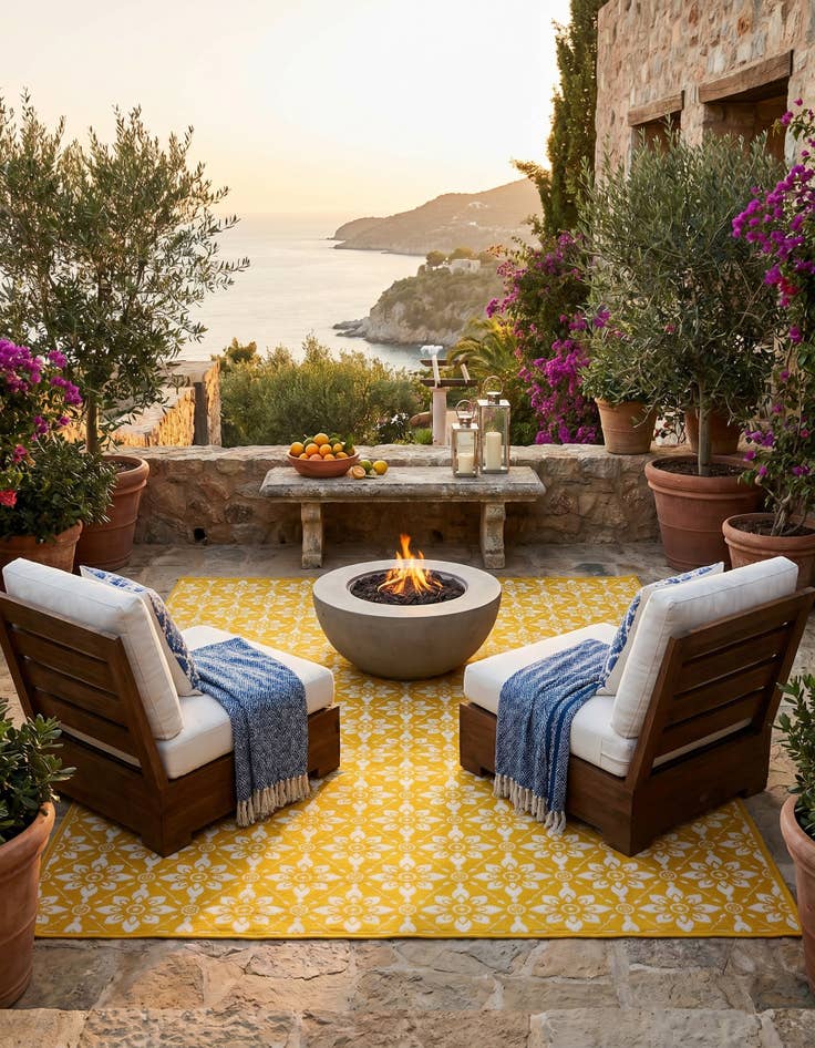 Detail image of 7' 10 x 10' Easy-Clean Trellis Indoor / Outdoor Rug