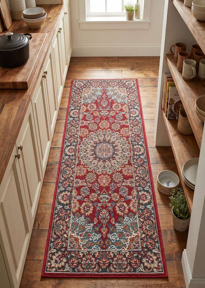 2' x 5' 1 Easy-Clean Traditional Indoor / Outdoor Runner Rug
