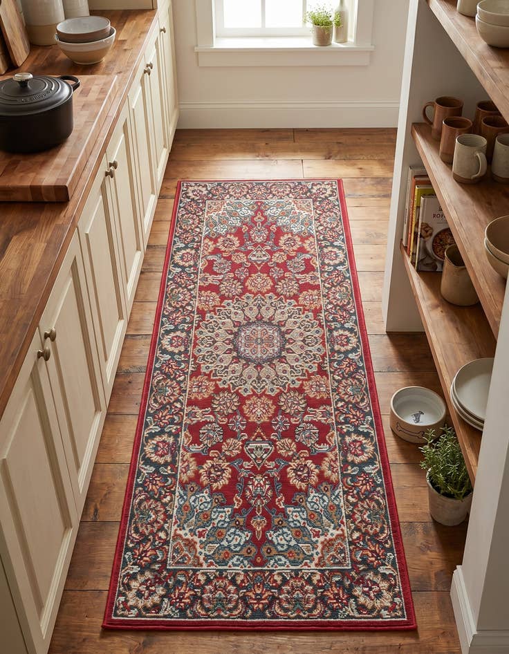 Detail image of 2' x 5' 1 Easy-Clean Traditional Indoor / Outdoor Runner Rug