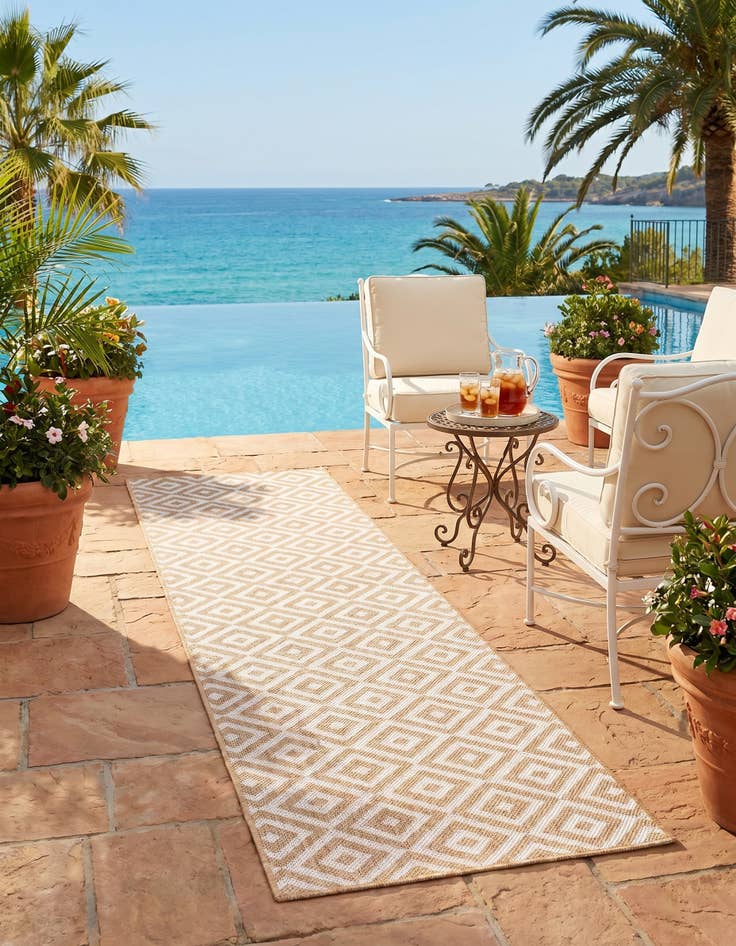 Detail image of 2' x 6' Easy-Clean Jill Zarin Costa Rica Indoor / Outdoor Runner Rug