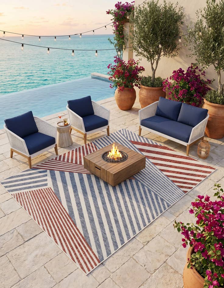 Detail image of 7' 10 x 10' Easy-Clean Jill Zarin Indoor / Outdoor Rug
