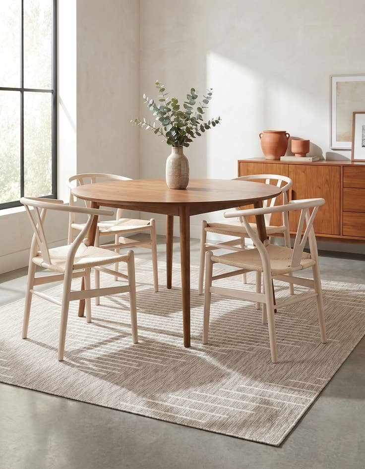 Detail image of 6' x 6' Easy-Clean Modern Indoor / Outdoor Square Rug