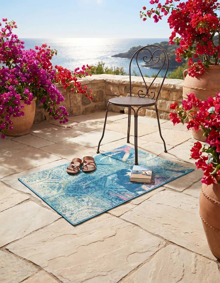 Detail image of 2' x 3' Easy-Clean Coastal Indoor / Outdoor Rug