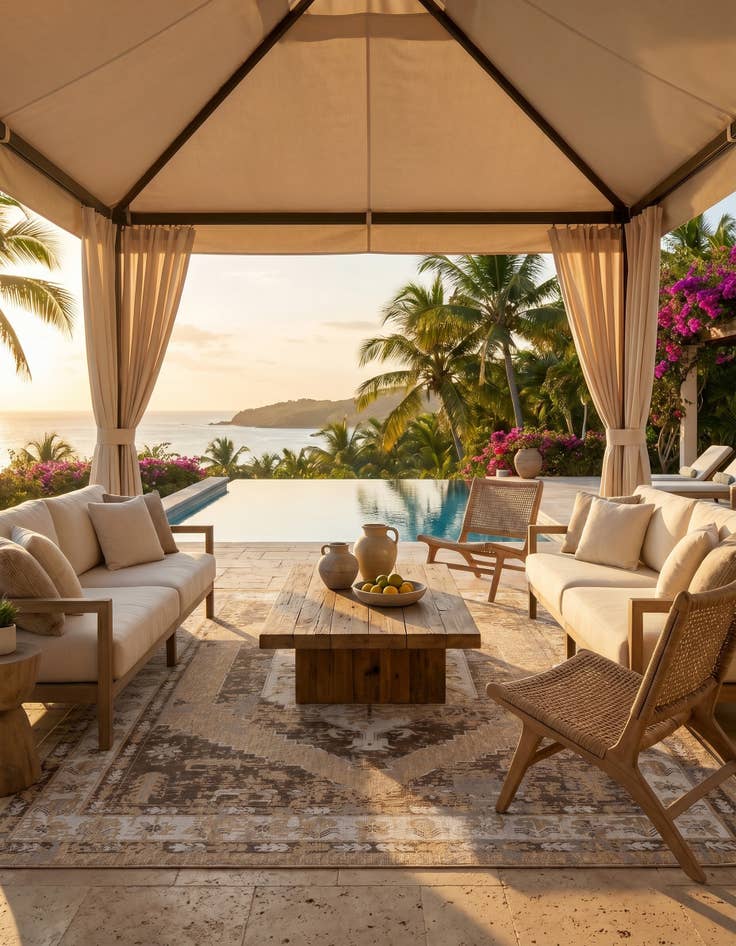 Detail image of 10' x 14' Easy-Clean Traditional Indoor / Outdoor Rug