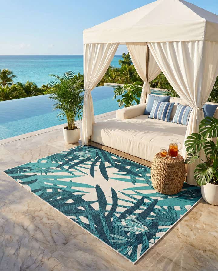 4' x 6' Easy-Clean Botanical Indoor / Outdoor Rug