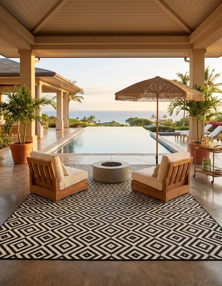 Detail image of 10' x 14' Easy-Clean Jill Zarin Costa Rica Indoor / Outdoor Rug