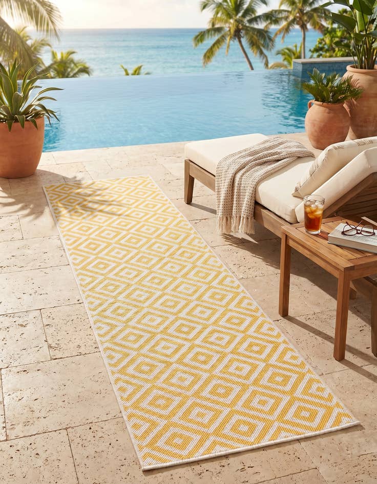 Detail image of 2' x 6' Easy-Clean Jill Zarin Costa Rica Indoor / Outdoor Runner Rug