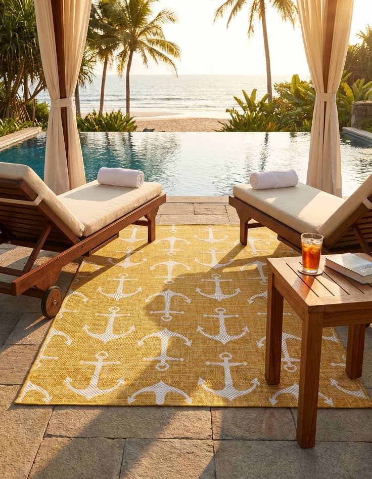Detail image of 4' x 6' Easy-Clean Coastal Indoor / Outdoor Rug