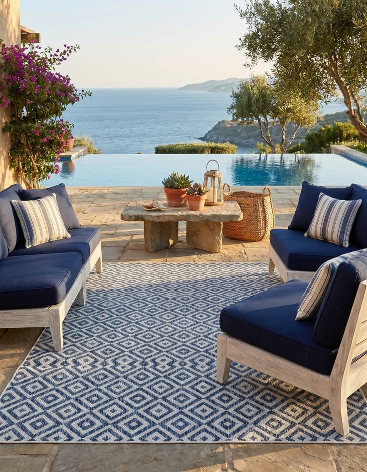 Detail image of 5' 3 x 8' Easy-Clean Jill Zarin Costa Rica Indoor / Outdoor Rug