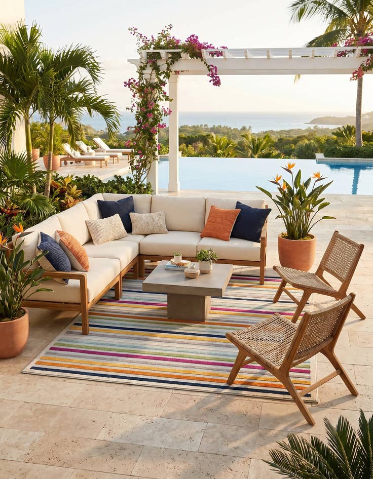 Detail image of 6' x 9' Easy-Clean Aruba Indoor / Outdoor Rug