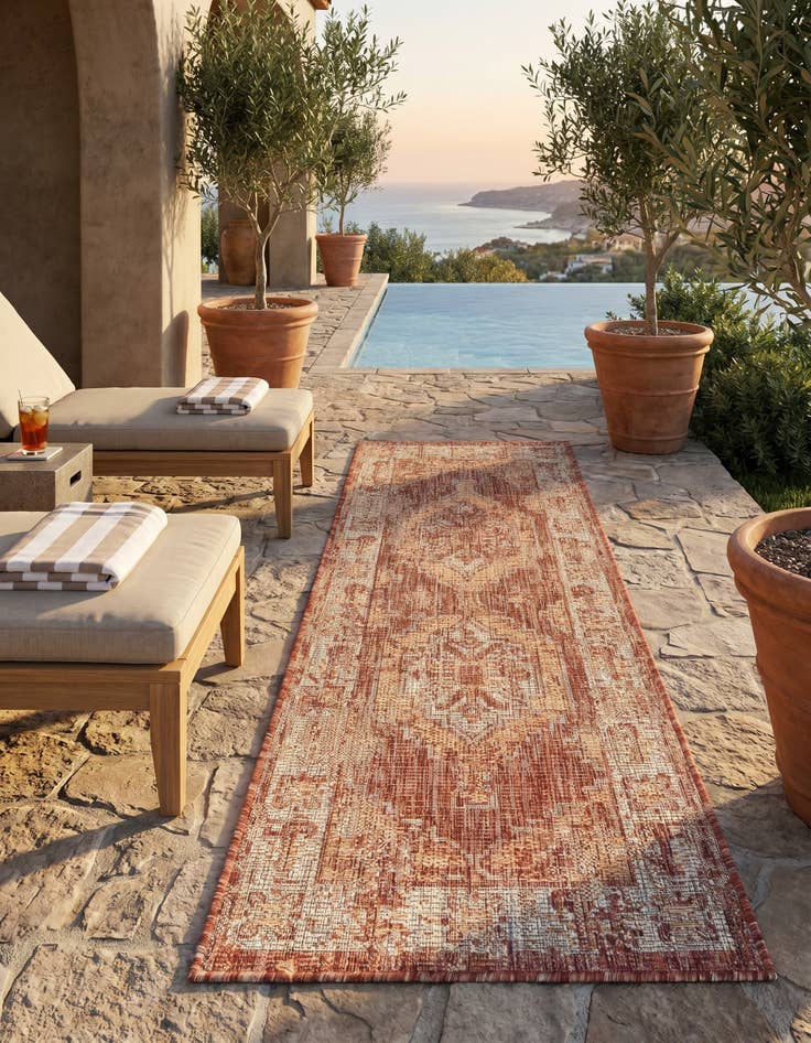 Detail image of 2' x 5' 3 Easy-Clean Traditional Indoor / Outdoor Runner Rug