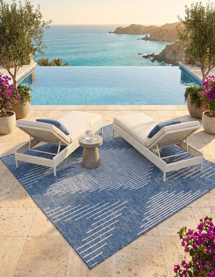 Detail image of 7' x 10' Easy-Clean Modern Indoor / Outdoor Rug