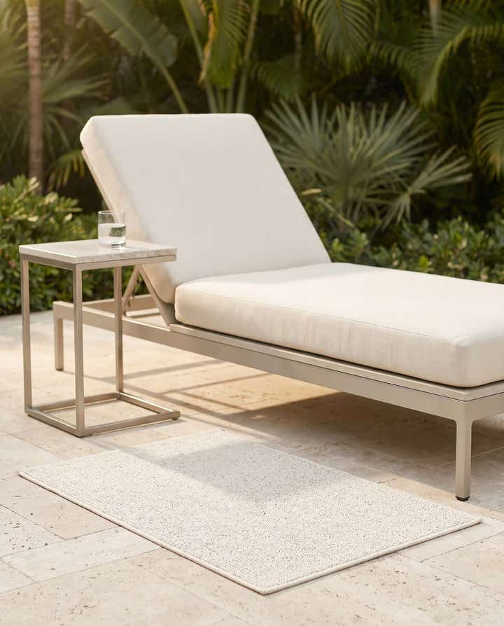 2' x 3' 1 Easy-Clean Solid Indoor / Outdoor Rug