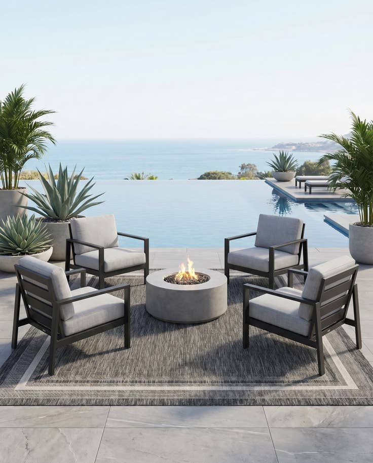 Detail image of 7' 10 x 7' 10 Easy-Clean Border Indoor / Outdoor Square Rug