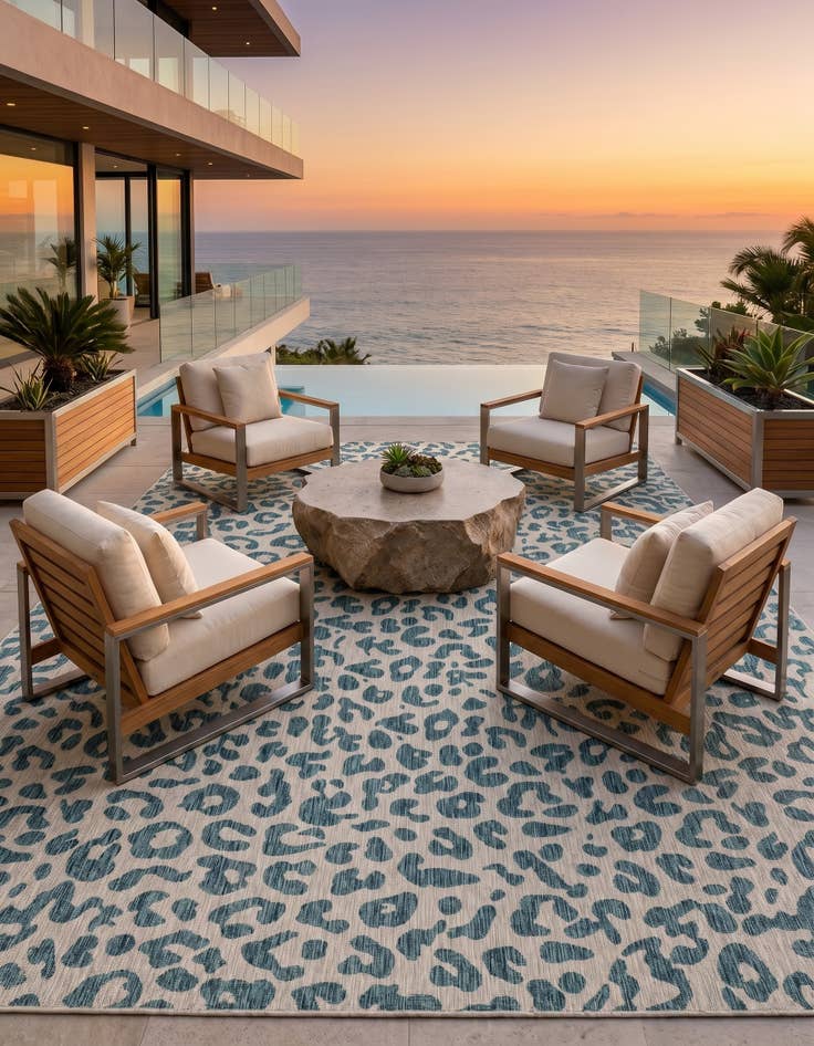 Detail image of 10' 8 x 10' 8 Easy-Clean Safari Indoor / Outdoor Square Rug