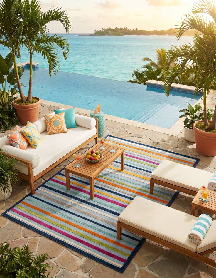 Detail image of 7' x 10' Easy-Clean Aruba Indoor / Outdoor Rug