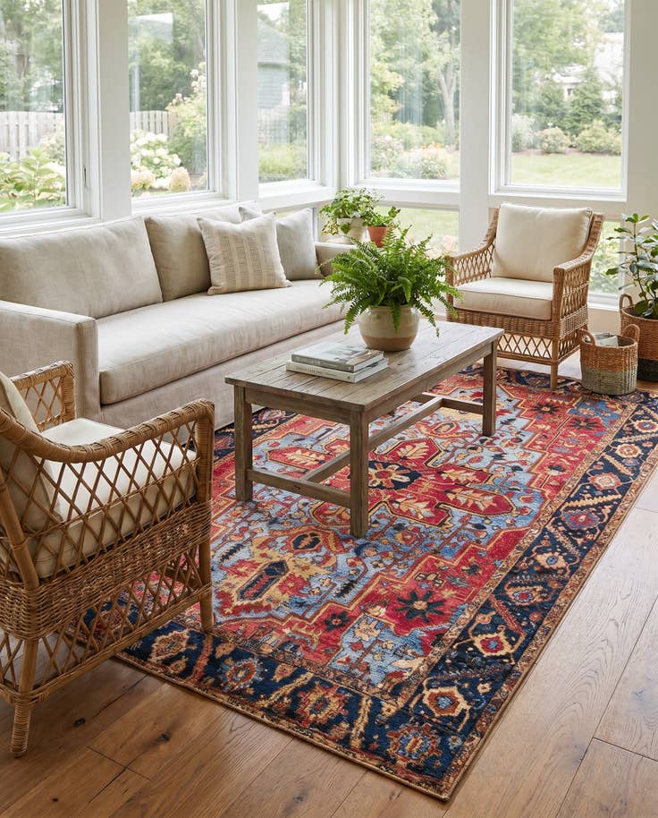 Detail image of 5' x 8' Easy-Clean Traditional Indoor / Outdoor Rug