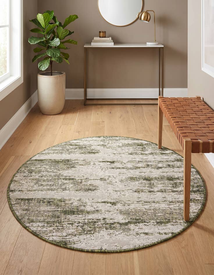 Detail image of 4' x 4' Easy-Clean Modern Indoor / Outdoor Round Rug
