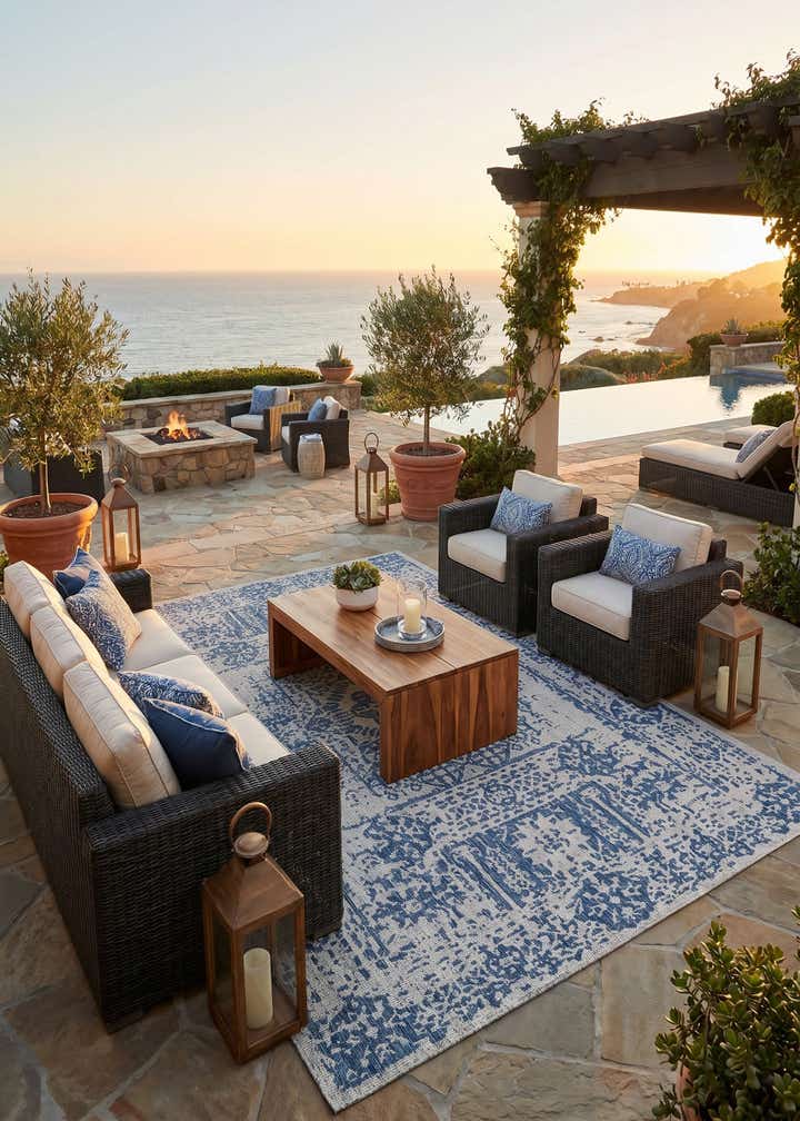 10' x 14' Easy-Clean Traditional Indoor / Outdoor Rug