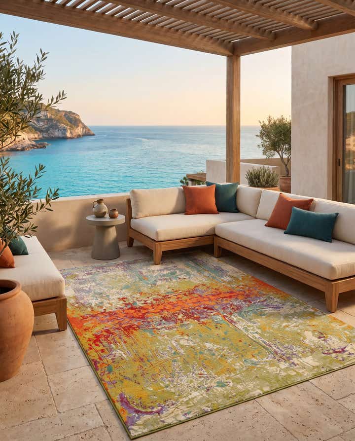 5' 3 x 8' Easy-Clean Modern Indoor / Outdoor Rug