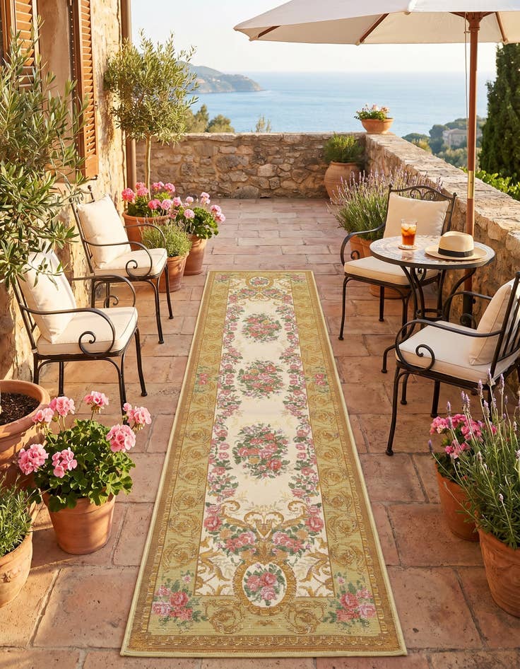 Detail image of 2' x 8' Easy-Clean Traditional Indoor / Outdoor Runner Rug