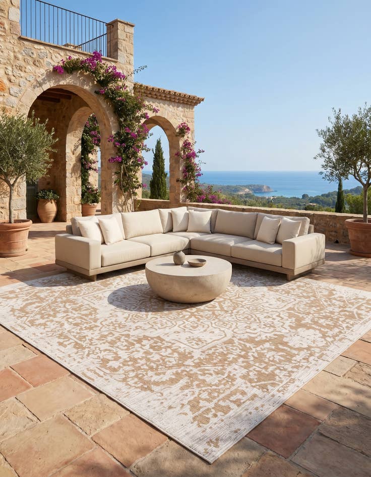 Detail image of 10' 8 x 10' 8 Easy-Clean Jill Zarin Dubai Indoor / Outdoor Square Rug