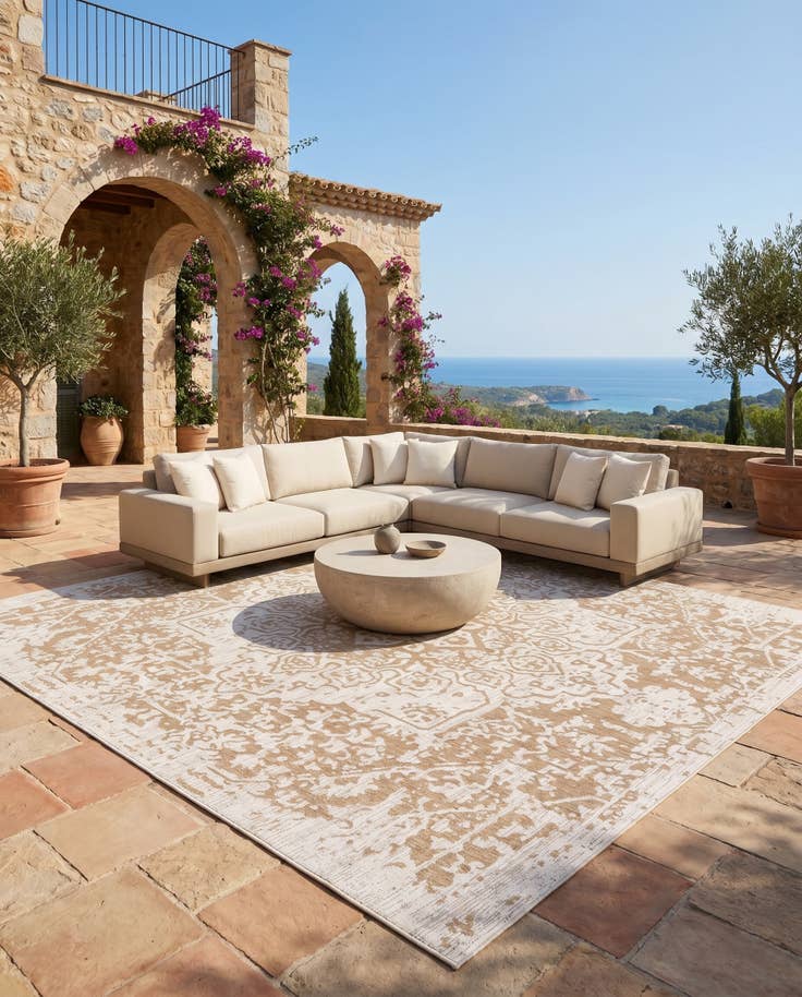 Detail image of 10' 8 x 10' 8 Easy-Clean Jill Zarin Dubai Indoor / Outdoor Square Rug