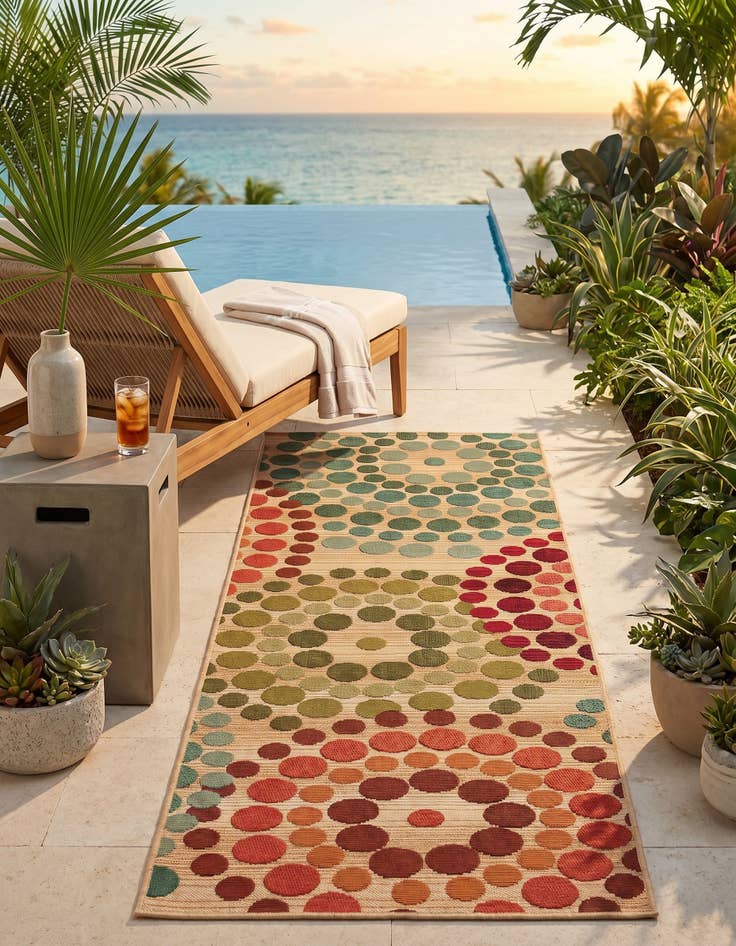 Detail image of 2' x 6' Easy-Clean Modern Indoor / Outdoor Runner Rug