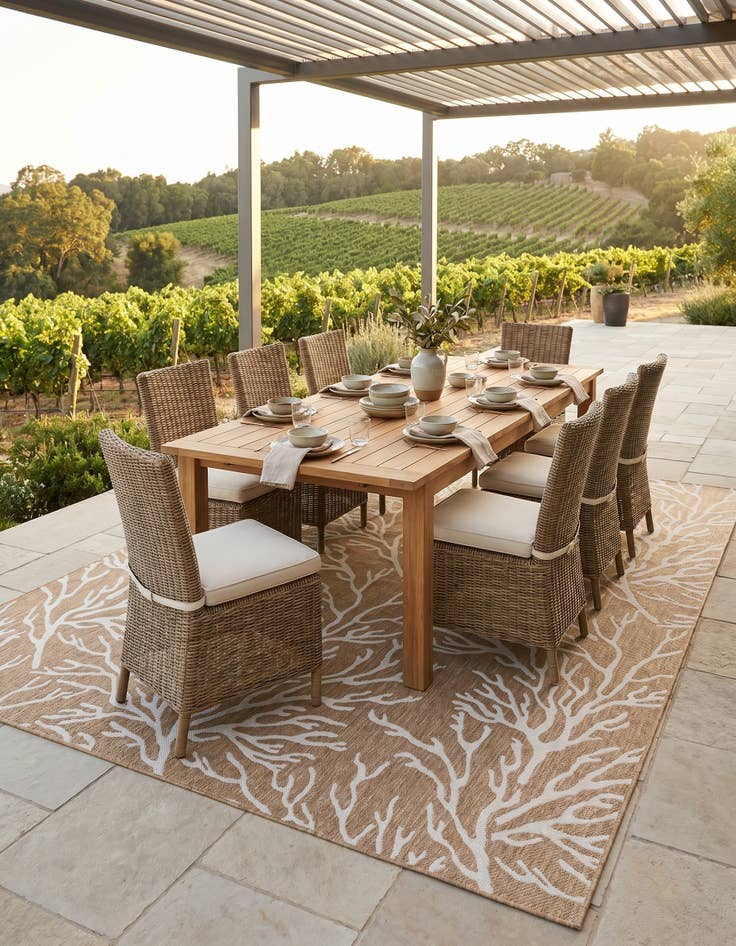 Detail image of 9' x 12' Easy-Clean Coastal Indoor / Outdoor Rug