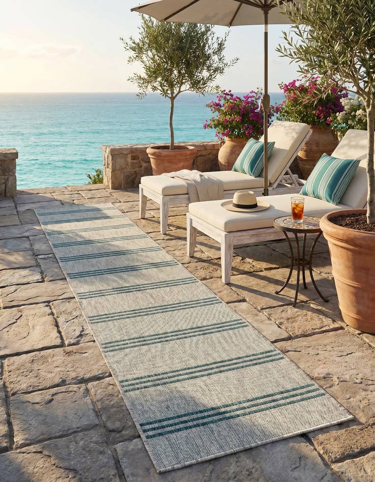 Detail image of 2' x 6' Easy-Clean Jill Zarin Anguilla Indoor / Outdoor Runner Rug