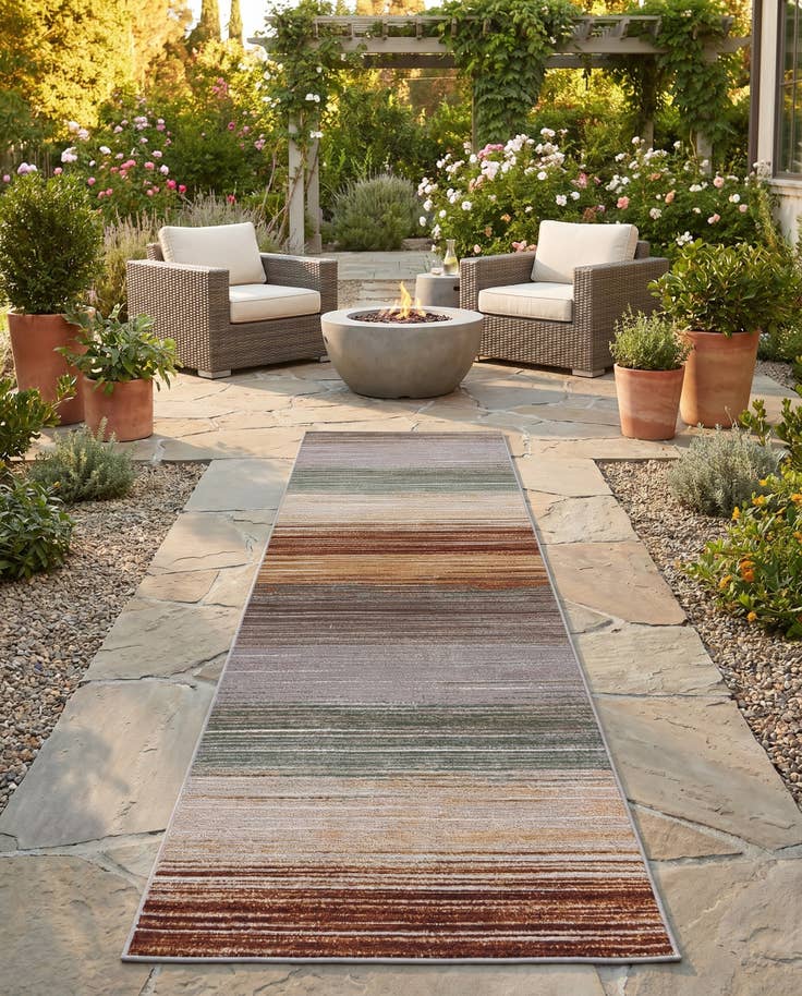 Detail image of 2' 7 x 10' Easy-Clean Modern Indoor / Outdoor Runner Rug