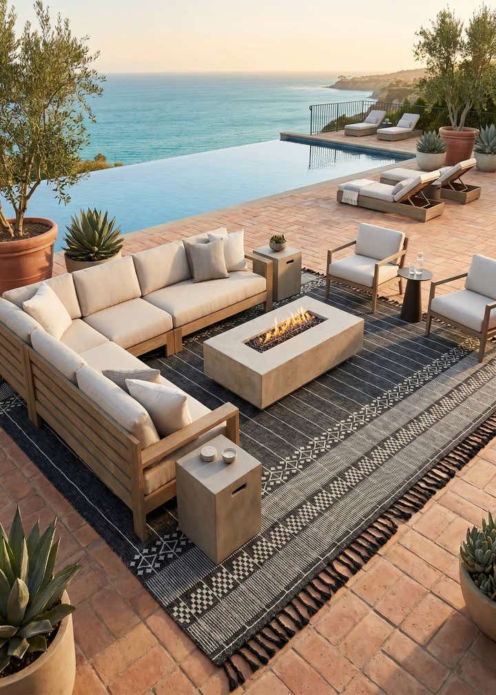 10' x 14' 1 Easy-Clean Eco Bohemian Indoor / Outdoor Rug