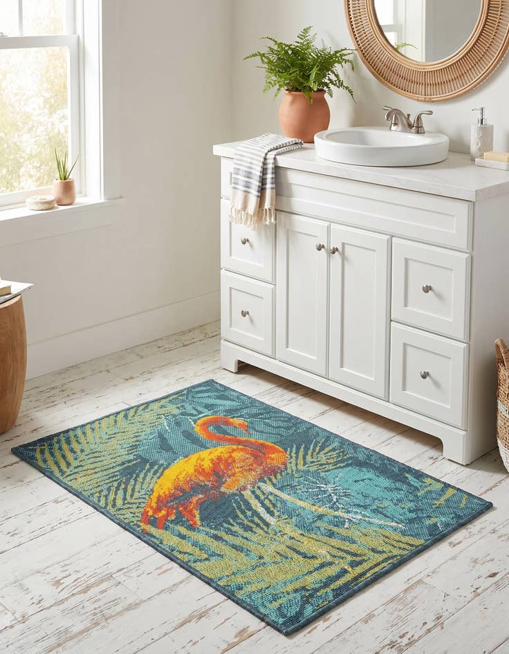 Detail image of 2' x 3' Easy-Clean Coastal Indoor / Outdoor Rug