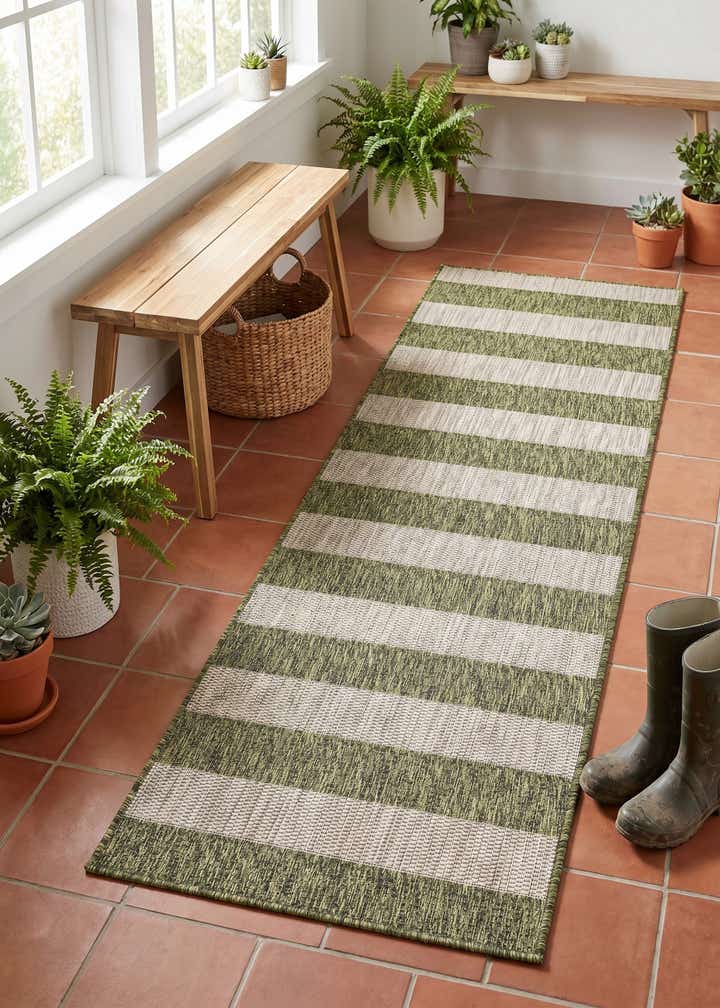2' x 6' Easy-Clean Ribbon Indoor / Outdoor Runner Rug