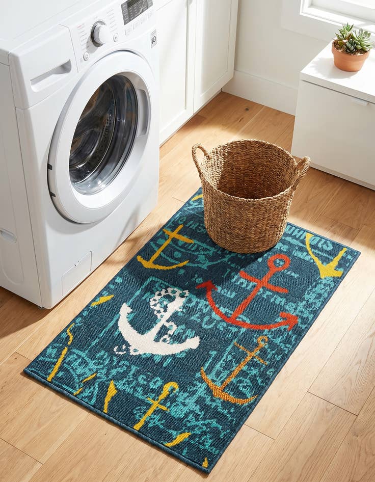 Detail image of 2' x 3' Easy-Clean Coastal Indoor / Outdoor Rug