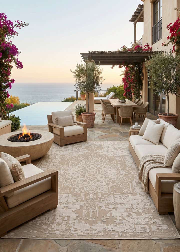10' x 14' 1 Easy-Clean Traditional Indoor / Outdoor Rug