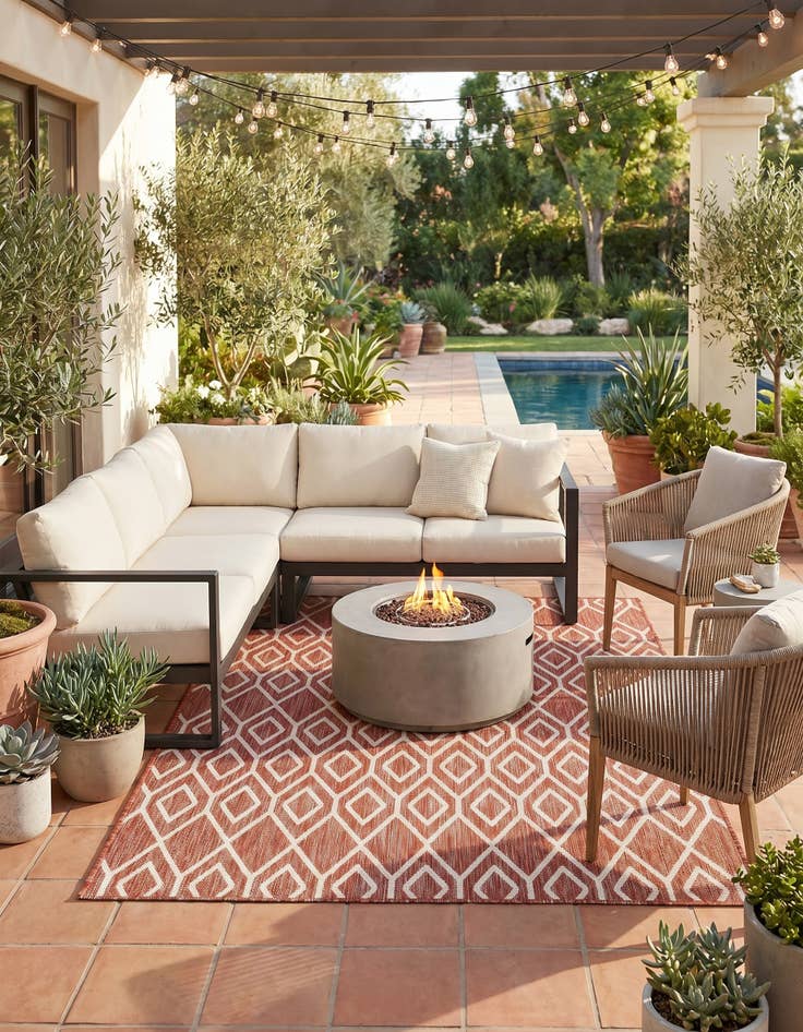 Detail image of 5' 3 x 8' Easy-Clean Jill Zarin Turks and Caicos Indoor / Outdoor Rug