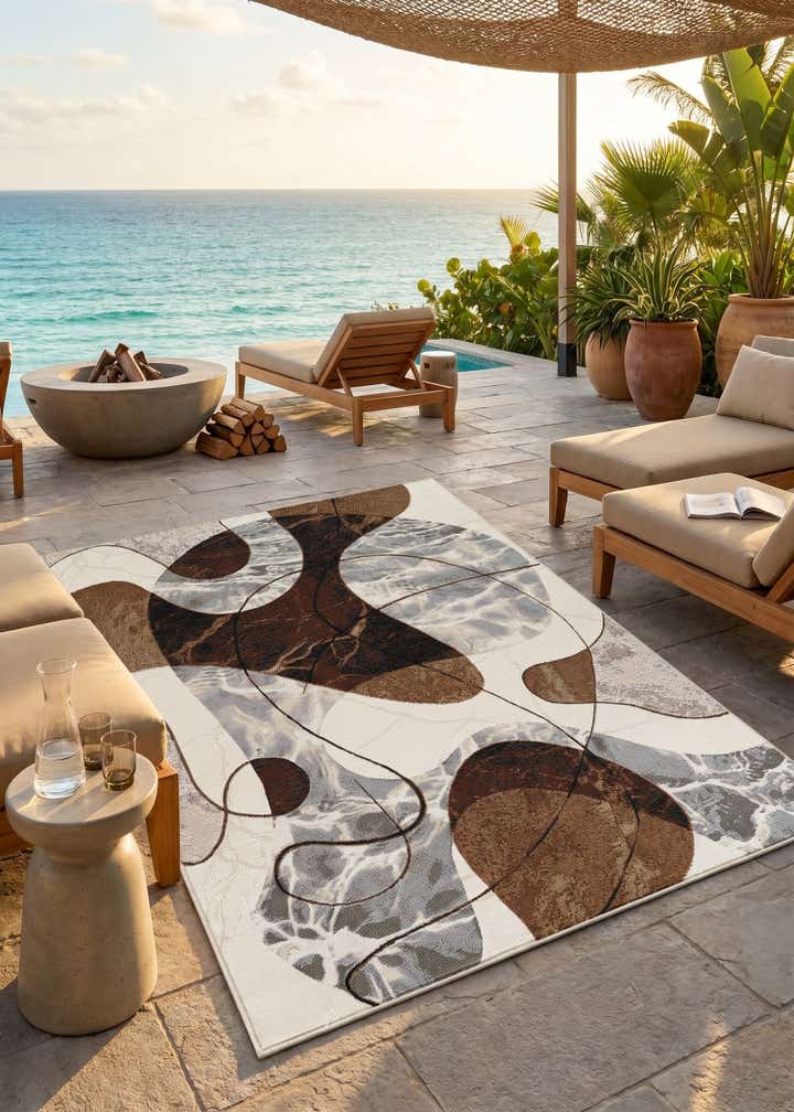 5' x 8' Easy-Clean Modern Indoor / Outdoor Rug