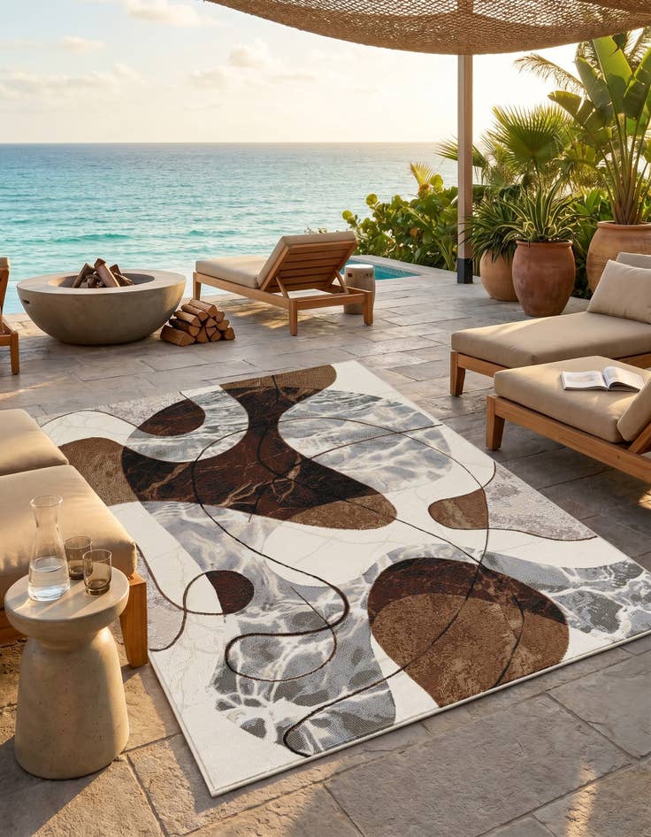 Detail image of 5' x 8' Easy-Clean Modern Indoor / Outdoor Rug