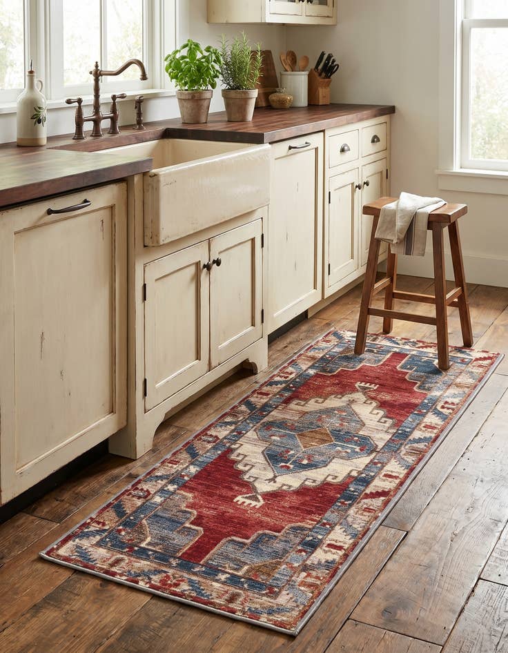 Detail image of 2' x 5' Easy-Clean Traditional Indoor / Outdoor Runner Rug