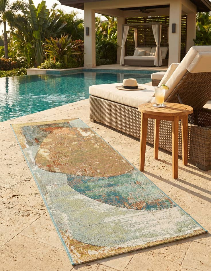 Detail image of 2' x 6' 1 Easy-Clean Modern Indoor / Outdoor Runner Rug