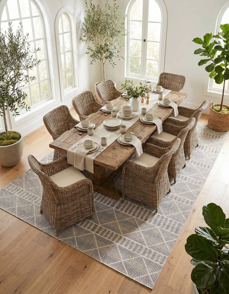 Detail image of 7' 10 x 10' Easy-Clean Lattice Indoor / Outdoor Rug